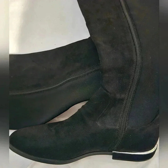 Calvin Klein Rania 2 Womens Faux Suede Dressy Black Knee-High Boots sz7.5US new - Picture 11 of 13